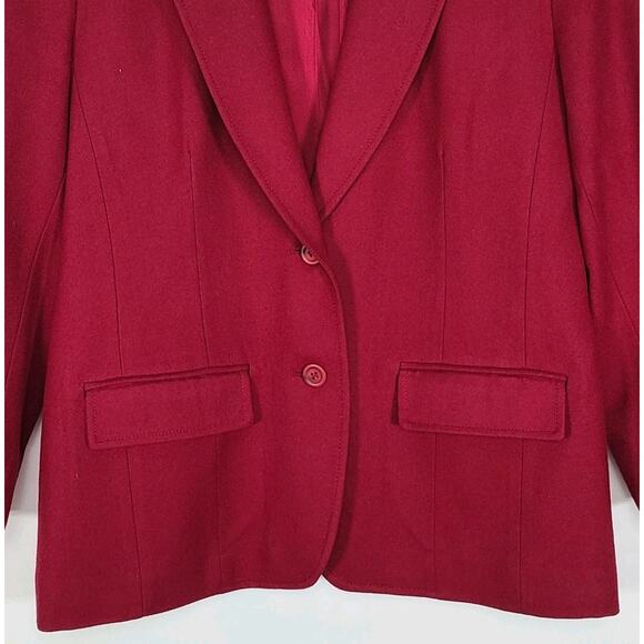 Pendleton Women's 100% Virgin Wool Skirt Blazer Set Maroon Red Vtg Size 12 - Picture 4 of 14